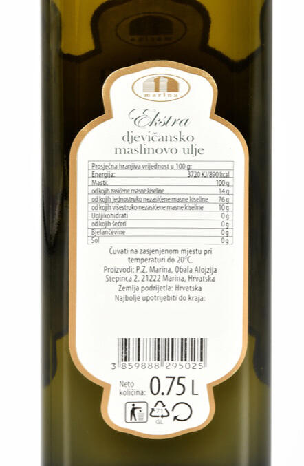 Dalmatyńska oliwa z oliwek extra virgin MARINA z odmiany Oblica