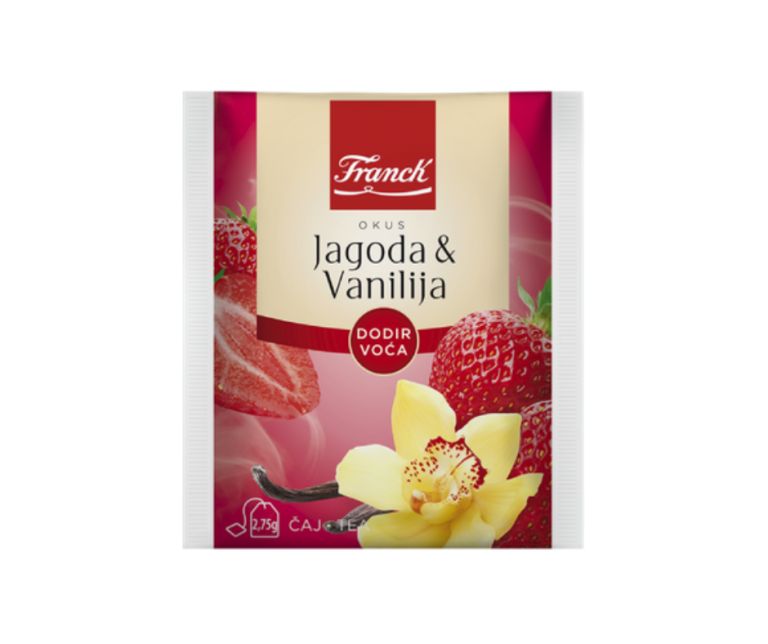 Opakowanie herbatki owocowej truskawka i wanilia FRANCK 55 g