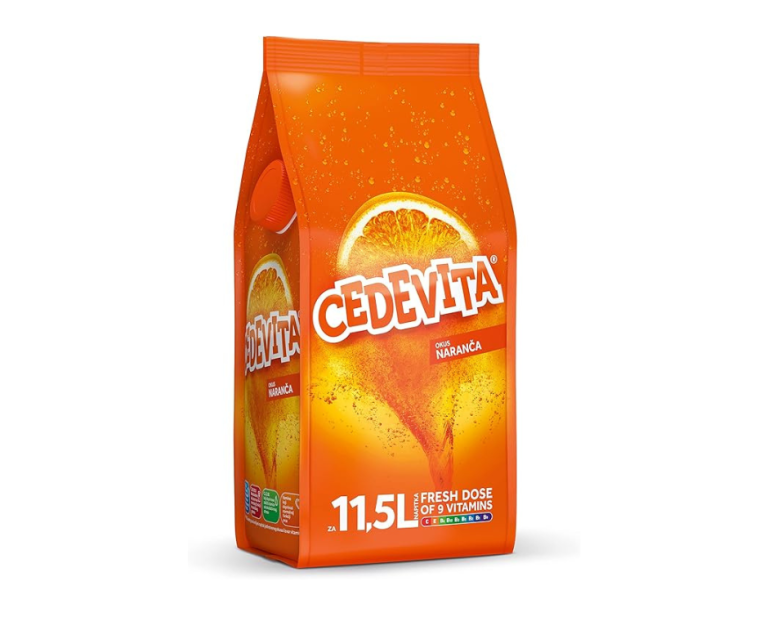 Cedevita Pomarańcza 900 g – napój witaminowy w proszku o intensywnym, orzeźwiającym smaku pomarańczy.