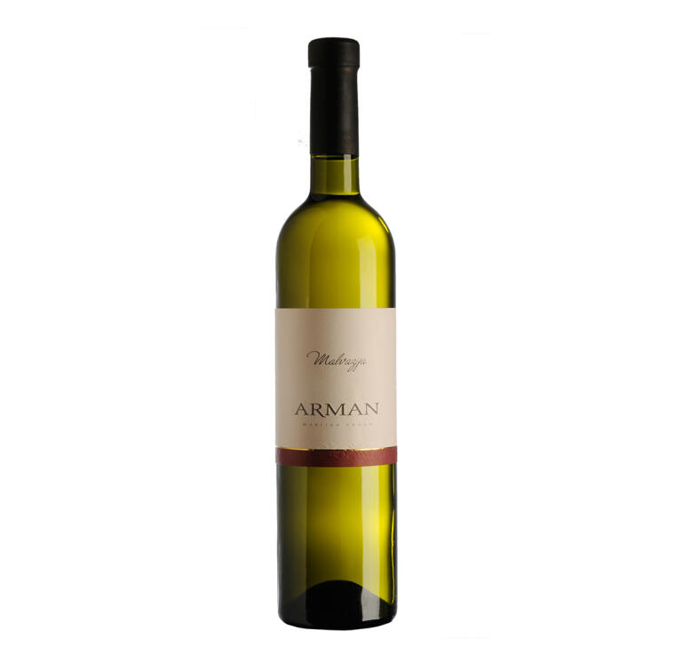 Butelka białego wina Arman Marijan Malvazija Istria 0,75L – wytrawne chorwackie wino z regionu Istria.