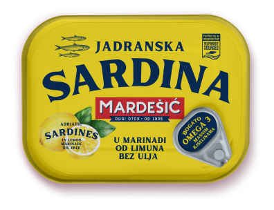 Adriatyckie sardynki w marynacie cytrynowej bez oleju (Jadranska srdela u marinadi od limuna - bez ulja) 100 g
