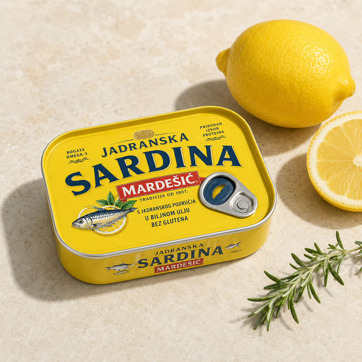 Adriatyckie sardynki w marynacie cytrynowej bez oleju (Jadranska srdela u marinadi od limuna - bez ulja) 100 g (2)