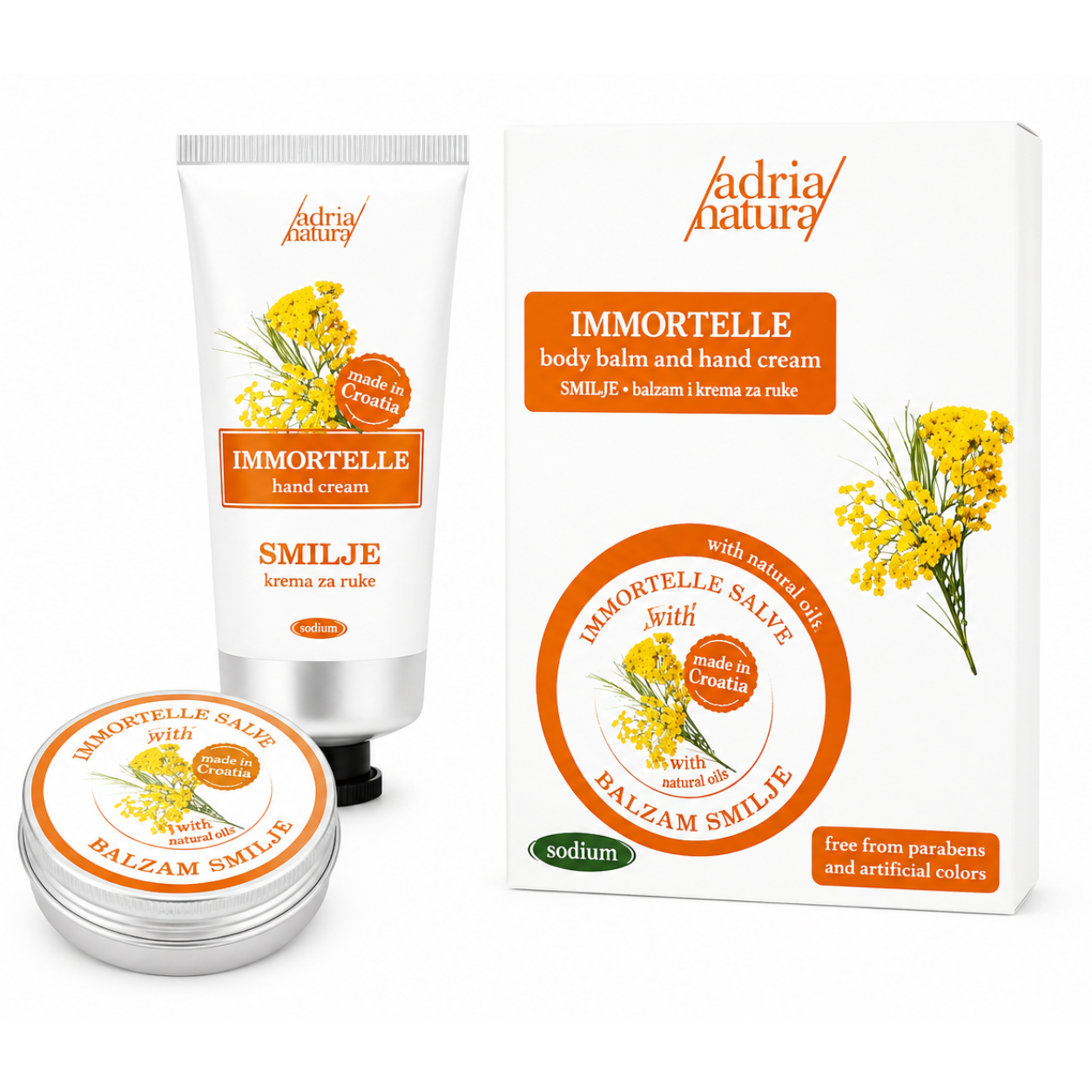 Zestaw prezentowy krem do rąk 60 ml + balsam do ciała Smilje 60 ml