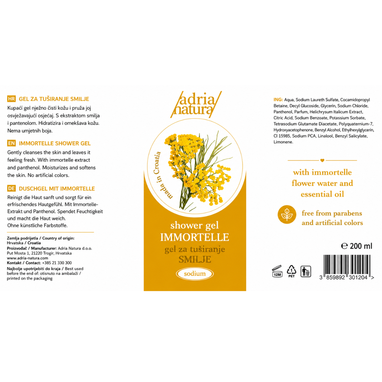 Żel pod prysznic Smilje, 200 ml (2)